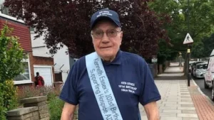 ways to donate to hospices uk - photo of kenneth essex on his 101st birthday walk