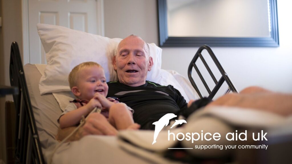 A scene with a grandfather and young grandson depicting palliative care in the home