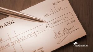 Charity Cheque for hospice fundraising