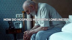 an older man sat on the edge of his bed "Giving Loneliness a Voice"