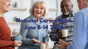 National Carers Week - carers enjoying a cup of tea and some time for themselves whilst in a hospice setting