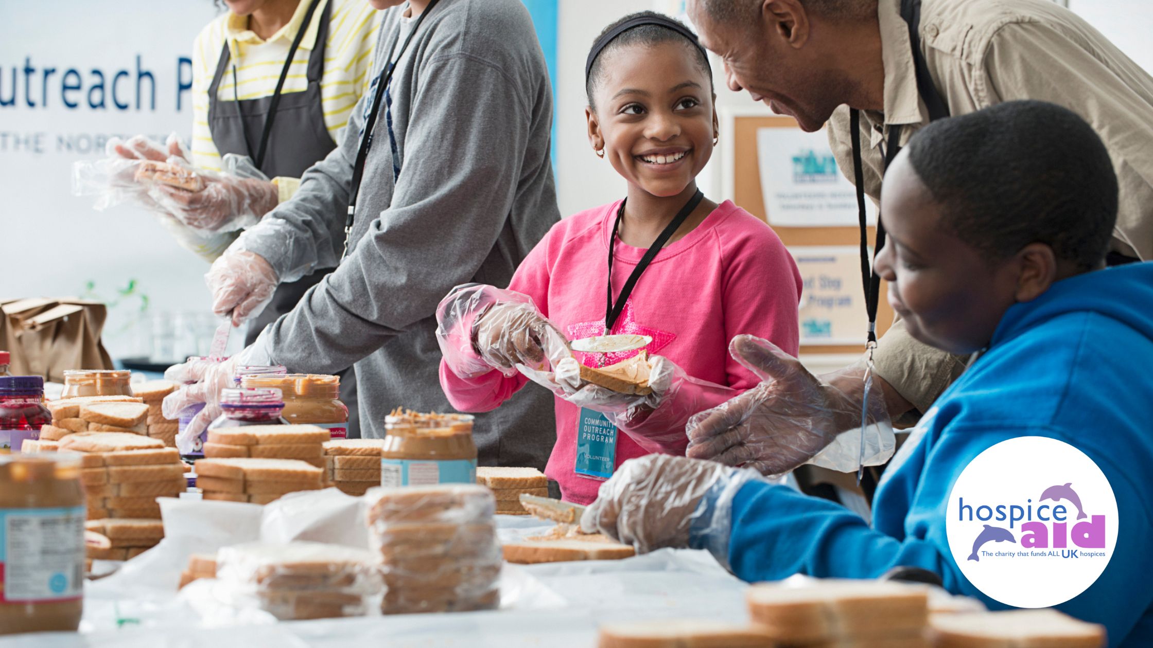 children fundraising for Hospice Aid UK with a bake sale